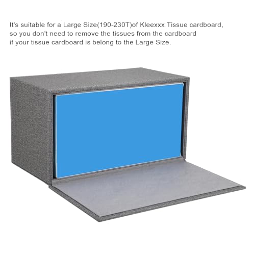Sumnacon Tissue Box Cover Rectangle Linen Tissue Box Holder,Magnetic Bottom - color: Grey, size: Large