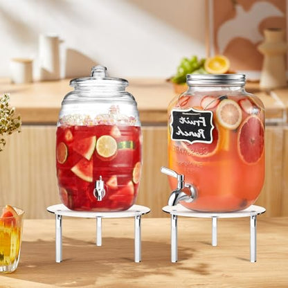 4 Pcs Drink Dispenser Stand, 7.9" Acrylic Water Dispenser And Beverage Dispenser Stand, Clear Acrylic Stands, Pitcher Stand Base for Parties and Events, Cake Stand, Plant Stands
