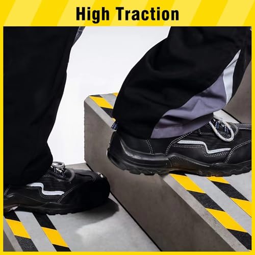 S&X Anti Slip Tape 1in x 60ft Grip Tape for Stairs & Ramps, Black/Yellow - color: Black/Yellow, size: 1" X 60'