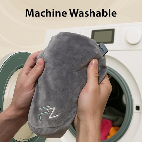 FLOWZOOM Air Inflatable Neck Pillow for Traveling on Plane - H-Shape Hooded Travel Pillow with 5 Snooze Modes, Fast Inflation, Pressure Control, Cozy Clip-On Hood & Plushy Cover - Size L, Silver Gray - color: Silver Gray