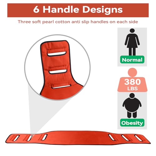 Transfer Sling, Padded Assist Gait Belt for Seniors, Lift Assist gait Belt - color: Orange-aa