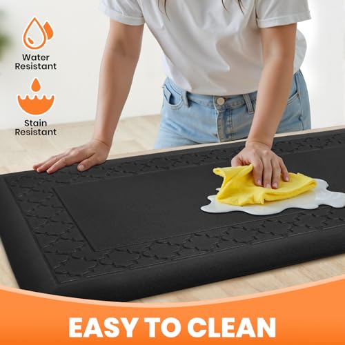 4/5 Inch Thicker Kitchen Mats Anti Fatigue Comfort Mat Standing Desk Rugs - color: Black, size: 39"L x 17"W x 0.8"Th