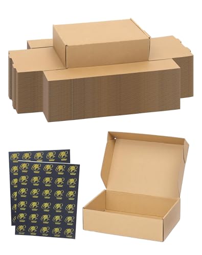 50 Pack Small Shipping Boxes, 7x5x2 Inch Brown Cardboard Boxes for Small Business - color: Brown, size: 7x5x2 inch