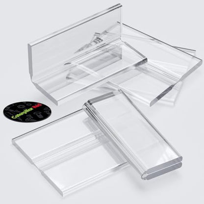 5 x 50mm, 2", low profile flex hinges, flexible living hinges, Transparent, Continuous Acrylic Piano Hinges,