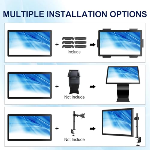 Industrial Touch Display, 27 Inch FHD Capacitive Open Frame Touch Display, Large Touch Monitor with HD-MI VGA Ports for Retail Self-Service - size: 27.0