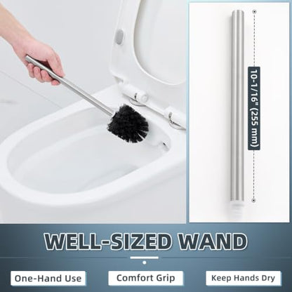 Angle Simple Toilet Brushes Refills, Black Toilet Bowl Scrubber Head 3 PCS