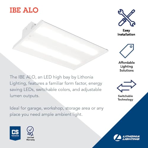 Lithonia Lighting I-Beam LED High Bay Light, Adj Brightness, 4000K/5000K - color: 4000K | 5000K Switchable, style: 12000 | 16000 Adjustable Lumens