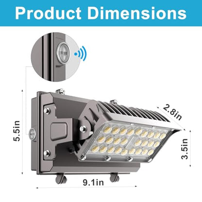 Lightdot 150W Wall Pack LED Exterior Light, Dusk to Dawn 2Pack - style: Adjust 150W