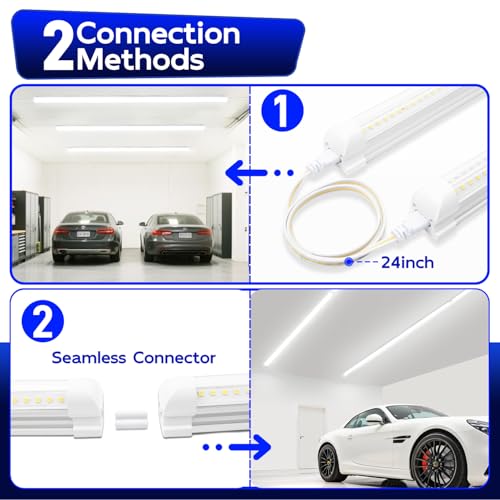 hykolity T8 LED Shop Lights 4FT, 6500K Super Bright White, 40W, 5200LM - size: 4FT