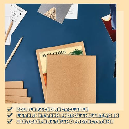 Henoyso 110 Pack 3 X 4 Inch Brown Cardboard Sheets - color: Brown, size: 3 x 4 Inch