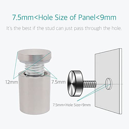1/2 x 1 Inch Standoff Screws - Lantee 12 Pcs Stainless Steel Glass Sign Standoff Mounts Hardware Bolts 12 x 25mm - color: Silver, size: 1/2" x 1" / 12 x 25mm