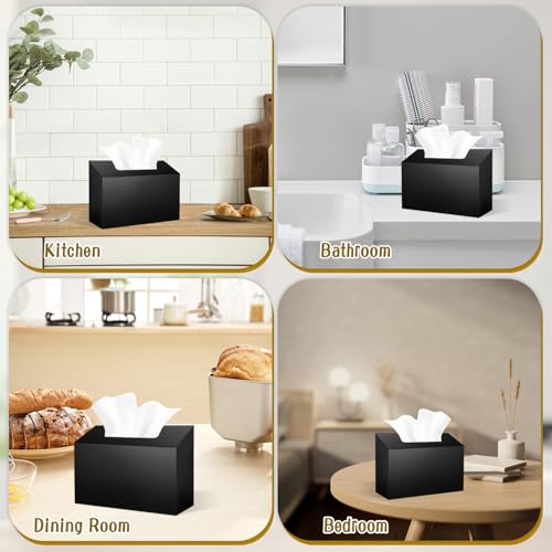 Acrylic Hand Towel Box Cover Holder for Kleenex, Disposable Paper Hand Towels Holder, Bottom Pull-Out & Wall-Mounted, Paper Towel Dispenser Suitable for Home, Office, Bathroom (Glossy Black) - color: Black