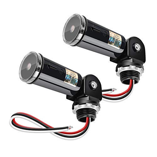 2 Pack Dusk to Dawn Sensor for Outdoor Lighting, 120-277V Photoelectric Switch, UL Listed Photocell Light Sensor Hardwired, IP65 Photocell with Swivel Mount for Most Outdoor Lighting Fixtures - size: 2 Pack