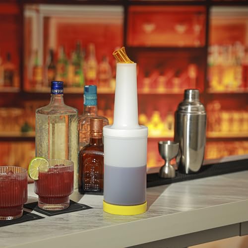 Restaurantware 1 qt Yellow Plastic Quick Pour Storage Container Bottle - color: Yellow, size: 32 Ounces