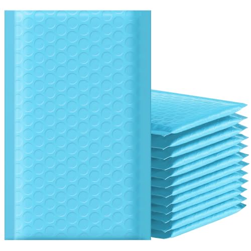 Famagic Light Blue Bubble Mailers 4x8 for Small Business, 100pcs Usable 4x7 - color: Light Blue, size: 4x8 100pcs