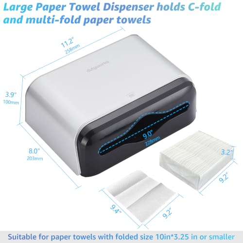 Multifold Paper Towel Dispenser Wall Mount, Silver - color: 5859-silver
