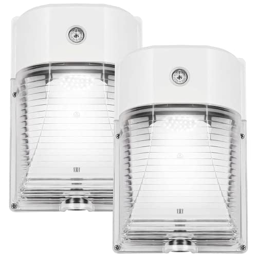 CINOTON 26W LED Wall Pack Light with Dusk to Dawn Sensor 5000k White 2 Pack - color: White, size: 2 Pack-5000k