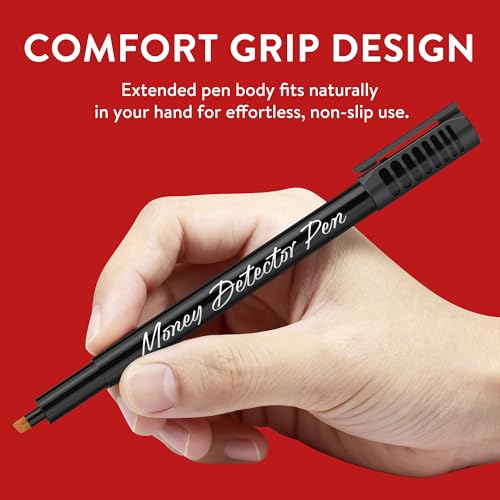 PONNOR Counterfeit Money Detector Pen (30 Pack) Bill Marker Universal False Currency Checker Cash Tester with 30% More Ink with Upgraded Chisel Tip for Personal & Commercial Use