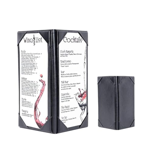 Table Tent Triangle 3 View Menu Covers, Leather Menu Holder with Angled Corners for Restaurant, Cafes, Bars (1 Pack / 9'' × 4'' inch) - size: 3.5x8.5 inch/1 pack