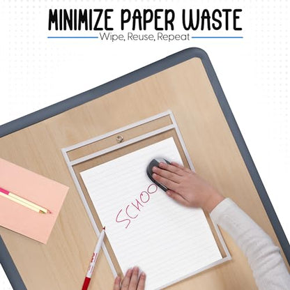 Essex Wares - 6 Pack, White Dry Erase Pockets, 10" Wide x 13.5" Tall - color: White