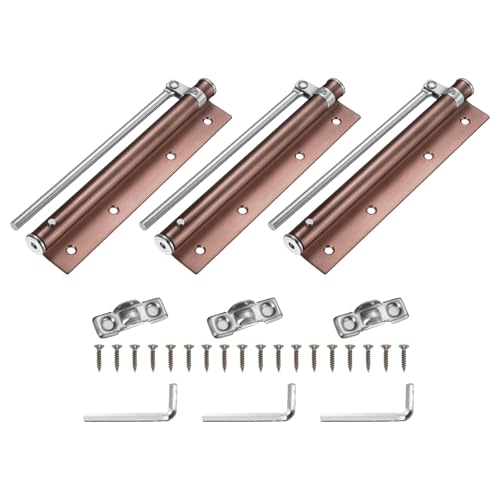 uxcell 3 Pcs 195mm/7.68" Spring Door Closer, Stainless Steel Automatic Door Closers with Adjustable Closing Speed for Home Self-Closing 5kg Door, Red Bronze - color: Red Bronze, size: 195mm