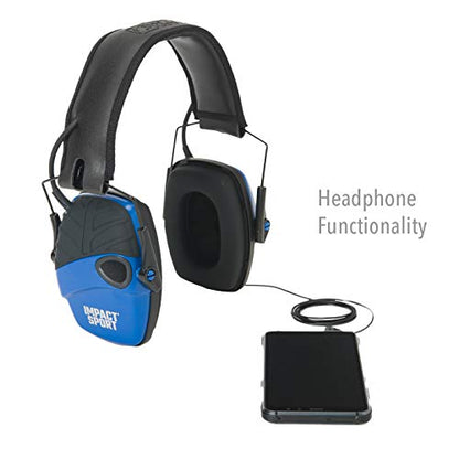 Howard Leight by Honeywell Impact Sport Sound Amplification Electronic Shooting Earmuff, Real Blue - color: Classic Real Blue, size: Medium