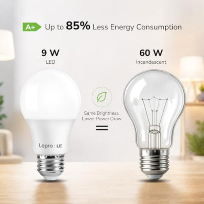 Lepro A19 E26 LED Light Bulbs 9W 800 Lumens Daylight White 5000K 5 Pack - color: Daylight White 5000k
