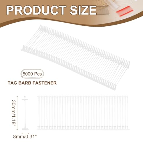 uxcell 5000Pcs Standard Tagging Barb Fasteners 30mm/1.18" Transparent - color: Transparent, size: 30mm/1.18"