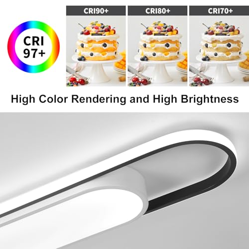4Ft Modern Hallway Ceiling Lights, 6500K Acrylic Linear Ceiling Lamp,65W Metal LED Ceiling Light Fixture,Kitchen Dining Living Room Laundry, Garage Cloakroom Lighting (48Inch) - color: White Light, size: 48 Inch (4 FT)