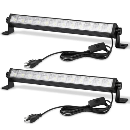 2 Pack 24W LED Shop Lights – 5400 lm 6000 K Daylight, 6.5 ft Plug-in Cord with Inline Switch, 180° Tilt, Graphene Cooled – Garage, Workshop, Warehouse, Yard Lighting - size: 24W-2P