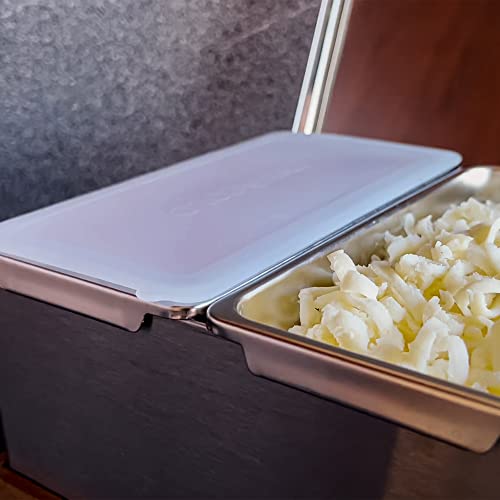 4 Slot Condiment Carrier with Stainless Holders & Silicone Lids - size: 4 Slot