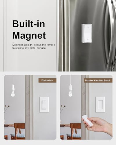 Remote Control Light Bulb Socket with Decorator Rocker Wall Switch - style: 2 Wall Switches + 1 Socket
