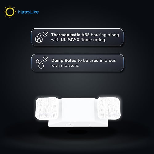 KASTLITE Commercial LED Emergency Light, Square Style, 2-Pack Set - color: WHITE - SQUARE, size: 2 Pack