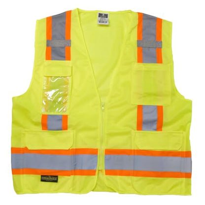 Radians SV6 Class 2 Surveyor Safety Vest, Solid Front, Mesh Back, Green 2XL - color: Safety Green, size: 2X