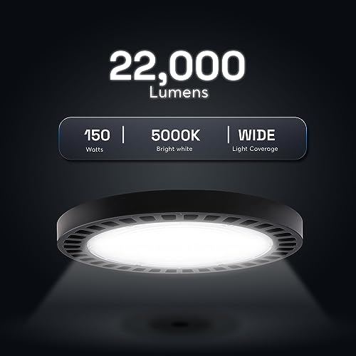 KASTLITE 150W LED Round UFO High Bay Light, 5000K, Dimmable, Bronze - color: 5000K Daylight, size: Medium - 22000 Lumens