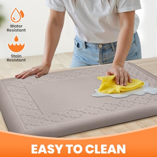 4/5 Inch Thicker Kitchen Mats Anti Fatigue Comfort Mat Standing Desk Rugs - color: Khaki, size: 28"L x 17"W x 0.8"Th