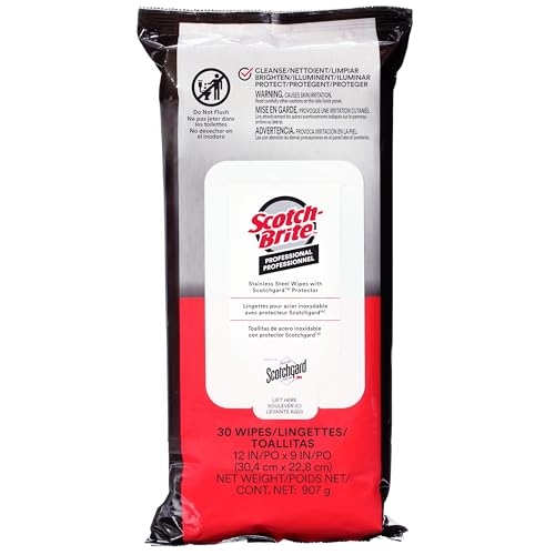 3M Scotch-Brite™ Stainless Steel Wipes, 30 EA/Pack