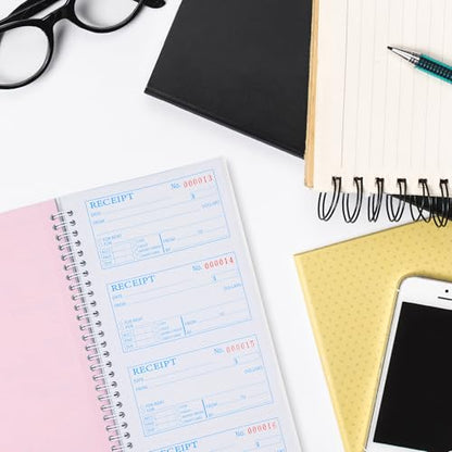 2Pcs,Money Rent Receipt Book,7.9x11.22 Inches,Receipt Book with Carbon Copies,3 Part Carbonless,Cash Receipt Book,100 Sets per Book - size: 7.9x11.22 inches, style: 2Pcs-3Part