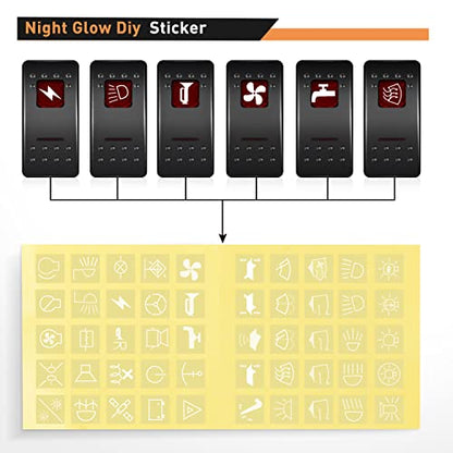 Nilight 2 Gang Rocker Switch Panel SPST On Off 12 Volt Toggle Red - color: Red, size: 2 Gang