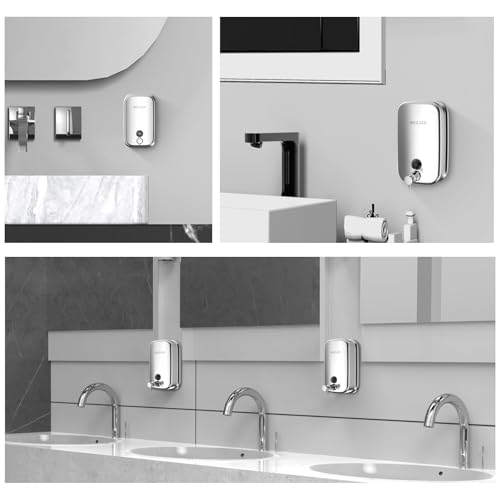 Commercial Soap Dispenser Stainless Steel Wall Mount for Bathroom and Kitchen with Premium Anti-Leak Pump and Corrosion-Proof Lining, 800ML 8182 - size: 800ml