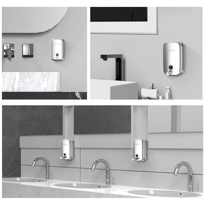 Commercial Soap Dispenser Stainless Steel Wall Mount for Bathroom and Kitchen with Premium Anti-Leak Pump and Corrosion-Proof Lining, 800ML 8182 - size: 800ml