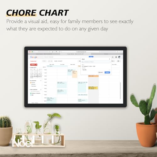 15.6 to 27 inch Touchscreen Digital Calendar & Wall Planners, Smart Whiteboard Calendar for Chore Chart & Work Schedule, Built in Speakers and Camera, Include Wall Mount & Desk Stand (21.5-inch) - size: 21.5-inch