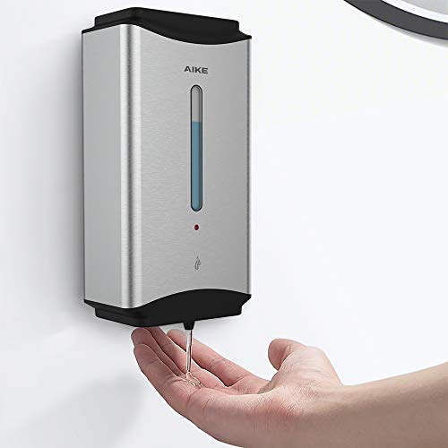 AIKE Heavy Duty Automatic Soap Dispenser,37oz for Bathroom,Brushed Steel - color: Brushed Stainless Steel