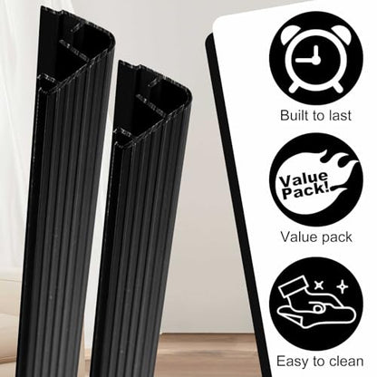 4 Pcs 36" L Fixed Vinyl Sill Threshold Cap 1-3/8 Inches High, Black - color: Black, size: 1-3/8,36 Inch