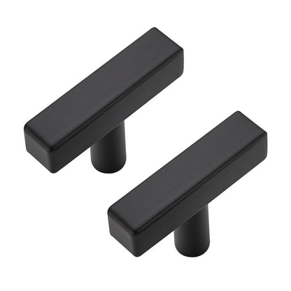 3 Pack Black Cabinet Knobs, 2in Length T-Square Bar Drawer Pulls - color: Matte Black, size: 3 Pack, style: Sqaure Bar