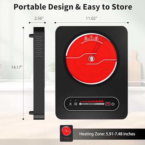 VBGK Single Burner Electric Cooktop,110V 1800W Electric Stove Top with LED Touch Control,10 Power Levels, 4 hTimer, Safety Lock,single burner cooktop Overheat protection - size: electric cooktop 30 inch