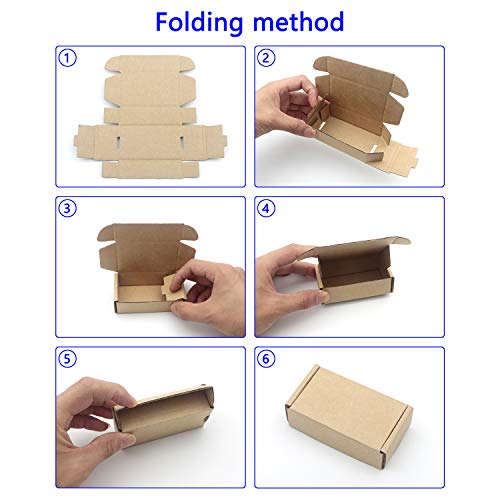 Ellbest 50 Pack Kraft Paper Boxes, Foldable Rectangular Paper Box Packing Box for shipping, Storaging Small items, Brown, 3.62 x 1.98 x 1.02 inches - size: 3.62 x 1.98 x 1.02 inches