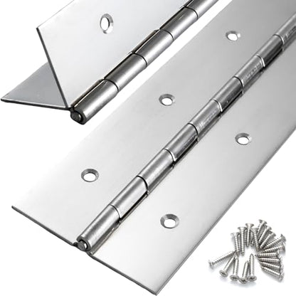 2 Pcs Heavy Duty Piano Hinge 12 Inch x 3 Inch Width, True 0.060'' Thick Stainless Steel Piano Hinge for Heavy Duty Cabinet, Door, Toolbox, Wooden Box, Metal Plate, Furniture, Industrial Project - size: 12 Inch(2 pcs)