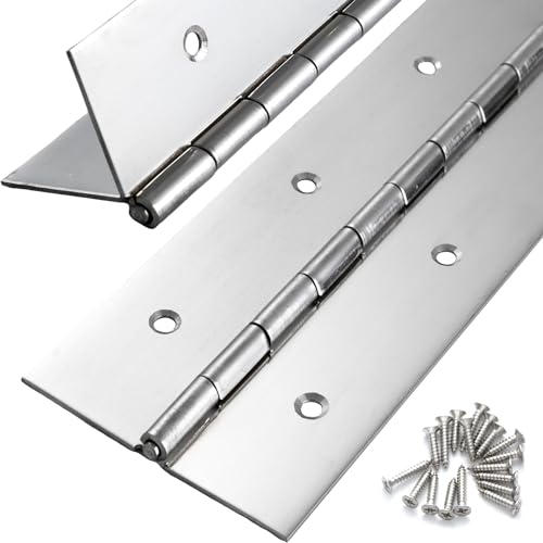 2 Pcs Heavy Duty Piano Hinge 16 Inch x 3 Inch Width, True 0.060'' Thick Stainless Steel Piano Hinge for Heavy Duty Cabinet, Door, Toolbox, Wooden Box, Metal Plate, Furniture, Industrial Project - size: 16 Inch(2 pcs)
