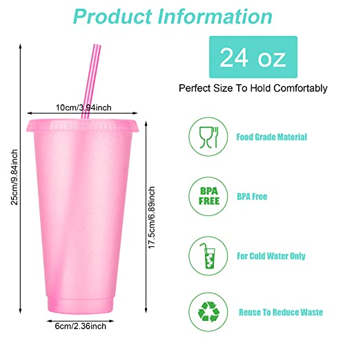 24 Pack Plastic Tumblers with Lids and Straw, Reusable Cups with Lids and Straws Colorful Cups for Cold Drink Iced Coffee, Plastic Tumbler Bulk for Party Birthday Gifts (24 oz, Dark Colors) - color: Dark Colors